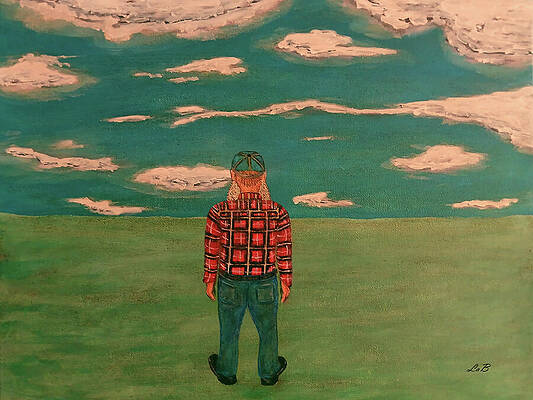 Storm Watch LaB No109, Missouri farmer in field watching storm approach